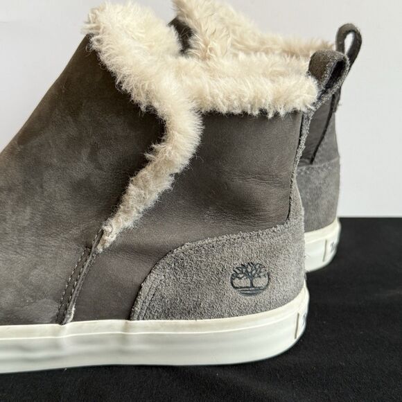 Timberland Gray Ankle Boots with White with fur - Picture 3 of 8